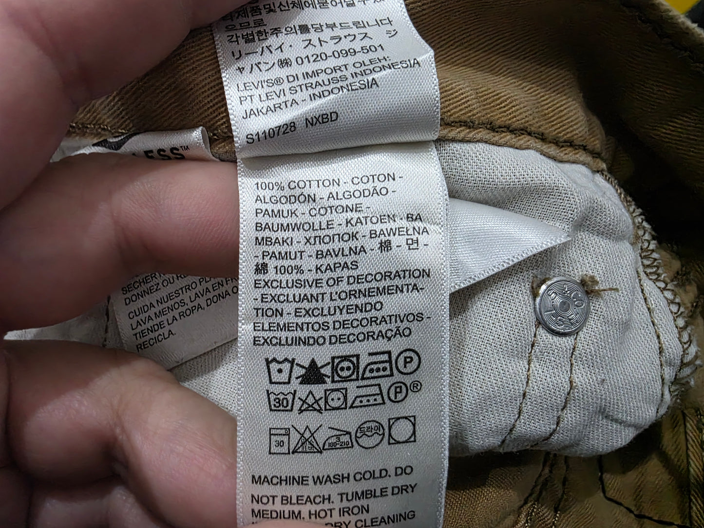 Pantalon Levis 514 33x30 Recto Cafe (Usado)
