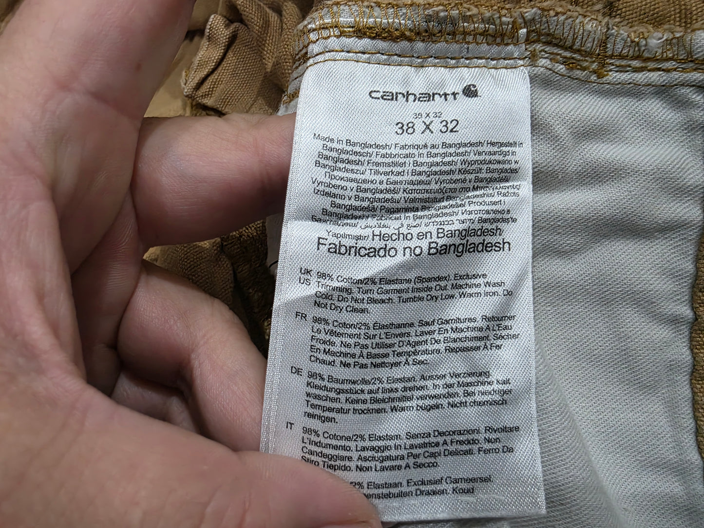 Pantalon Carhartt 38x32 Relaxed Fit Cafe Mostaza (Usado)
