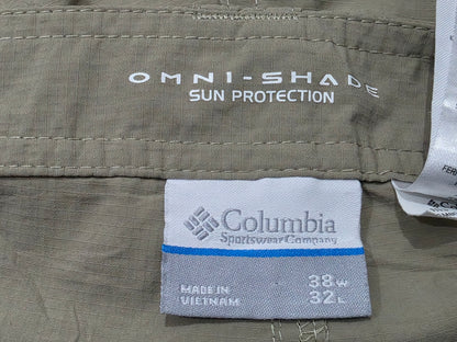 Pantalon Convertible Columbia 38x32 Omni Shade Caqui (Usado)