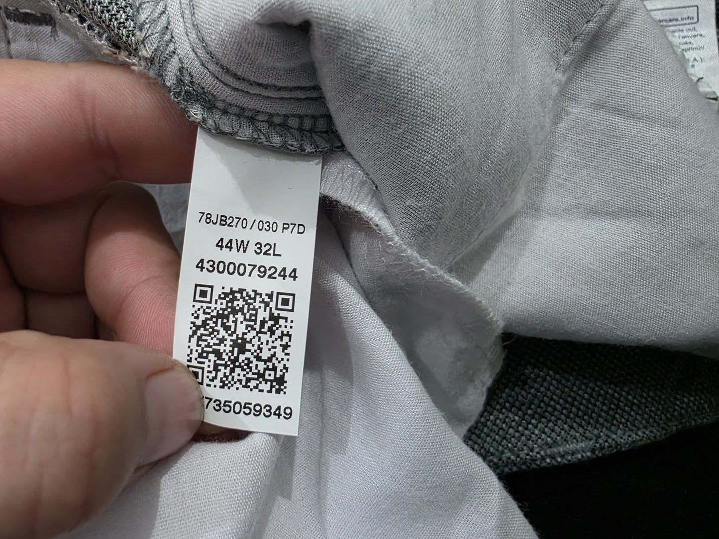 Pantalon Tommy Hilfiger 44x32 Slimfit Gris (Usado)