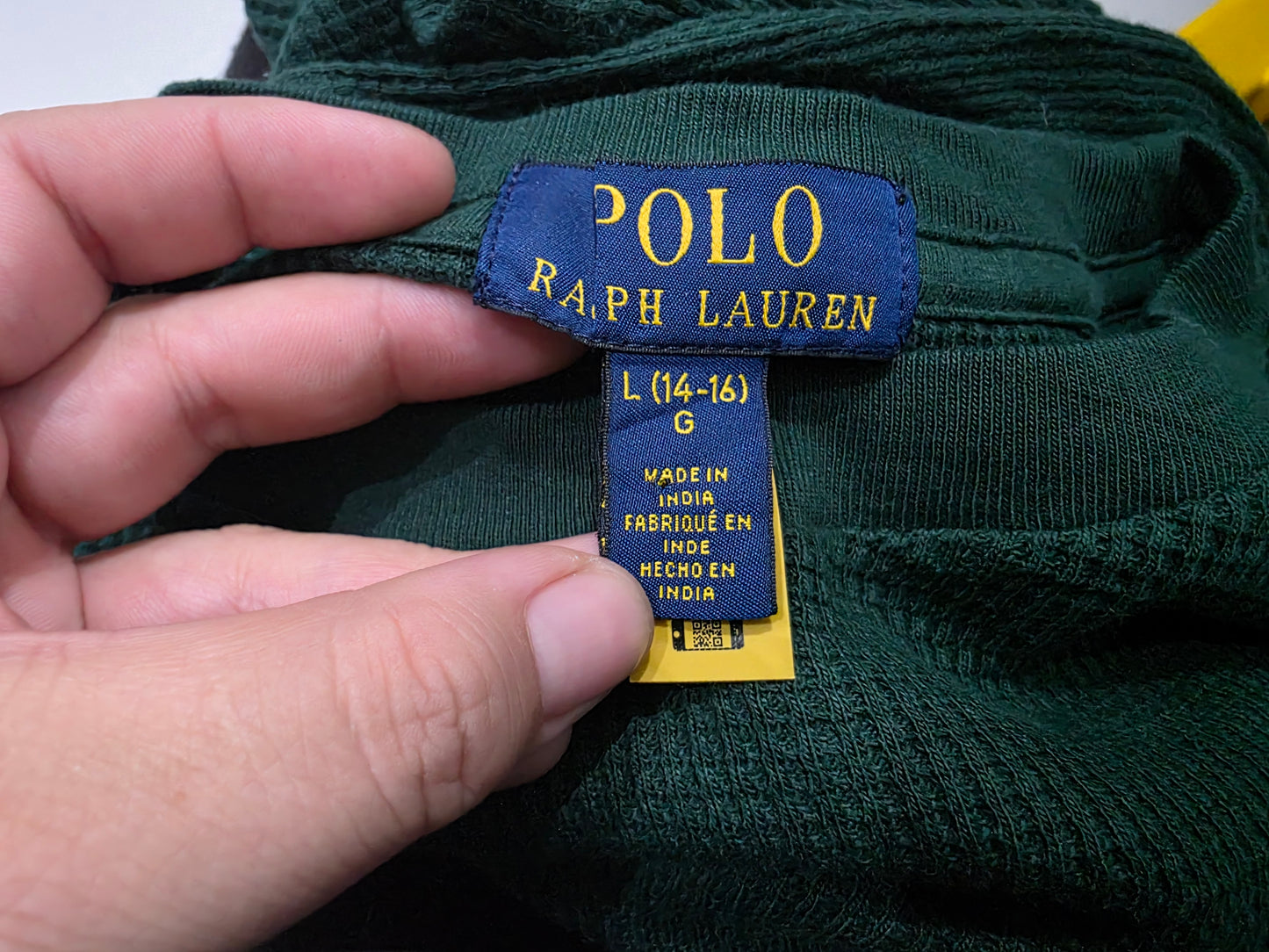 Playera Ralph Lauren Adolescente L 14-16 Manga Larga Verde (Usado)