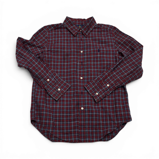 Camisa Ralph Lauren Adolescente L 14-16 Vino Cuadro (Usado)