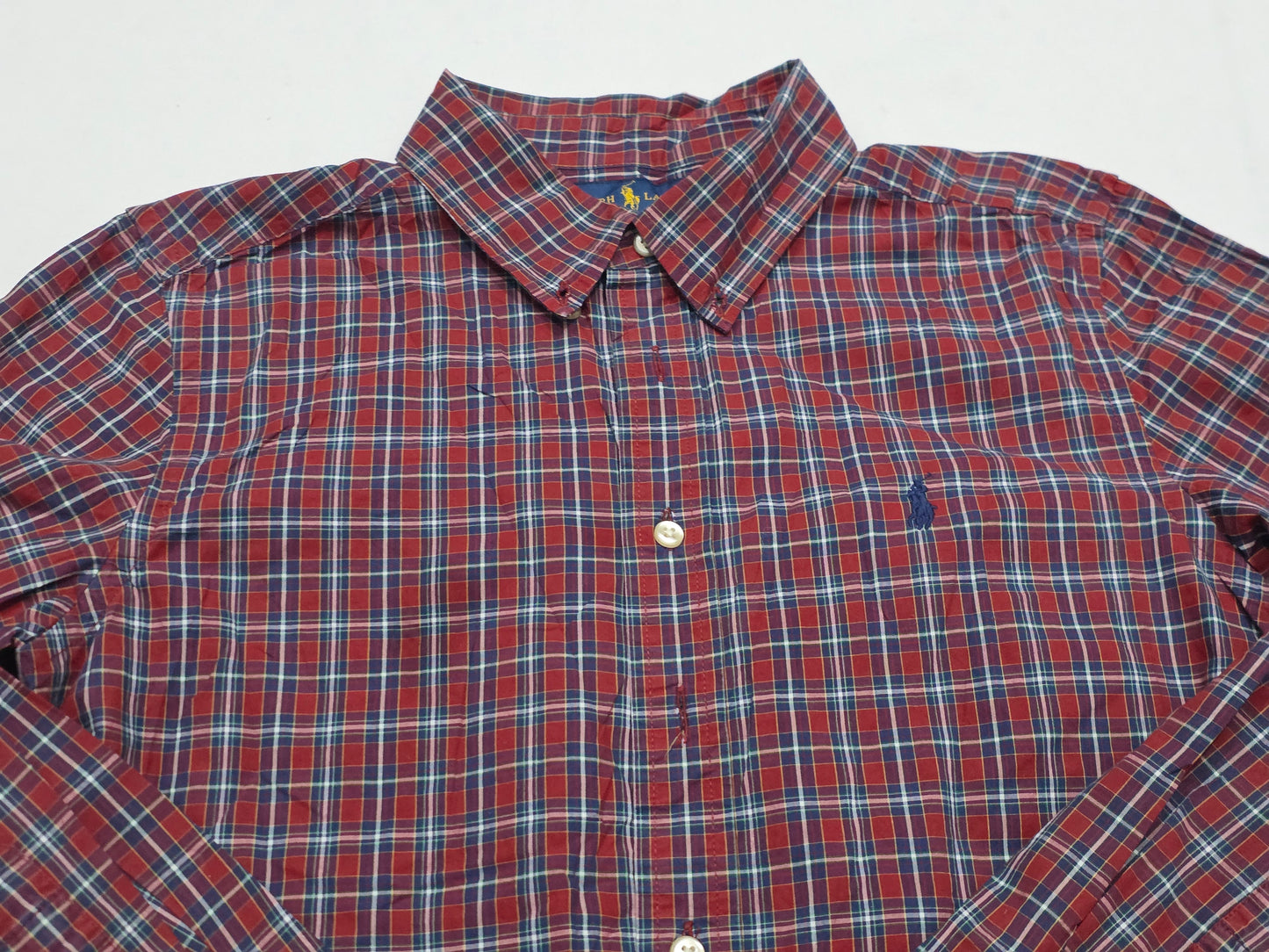 Camisa Ralph Lauren Adolescente L 14-16 Vino Cuadro (Usado)