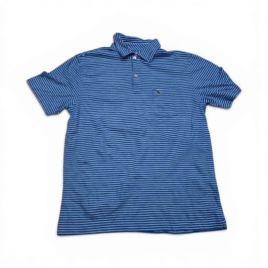 Playera Polo Vineyard Vines Chico S Azul Lineas Blancas (Usado)