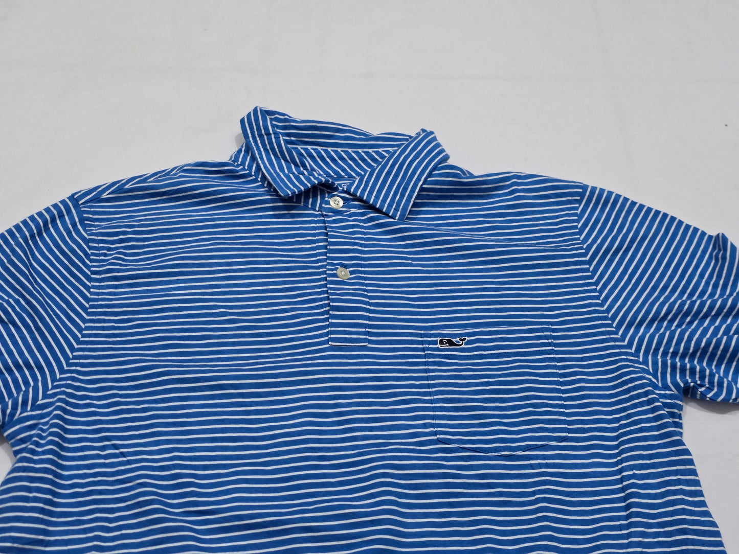 Playera Polo Vineyard Vines Chico S Azul Lineas Blancas (Usado)