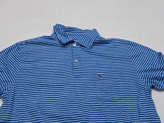 Playera Polo Vineyard Vines Chico S Azul Lineas Blancas (Usado)
