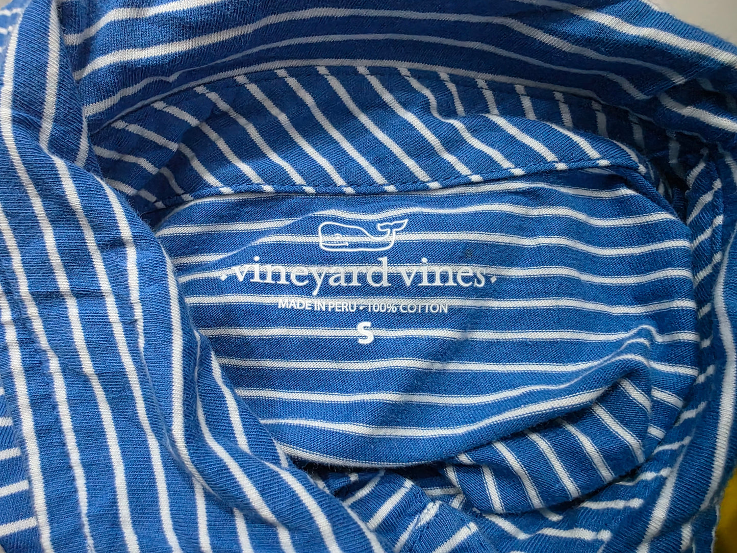 Playera Polo Vineyard Vines Chico S Azul Lineas Blancas (Usado)