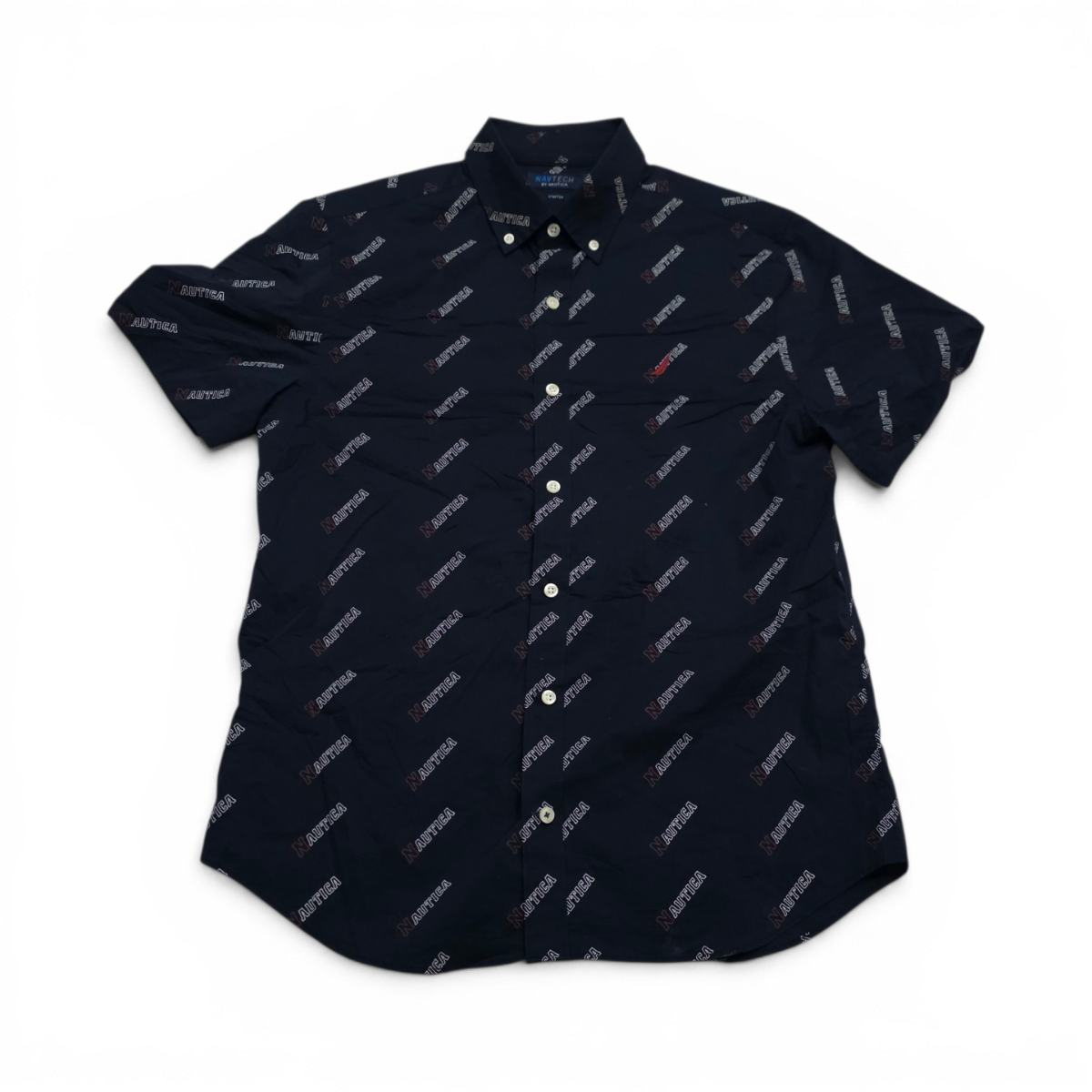 Camisa Manga Corta Nautica Mediana M Navtech Stretch Azul (Usado)