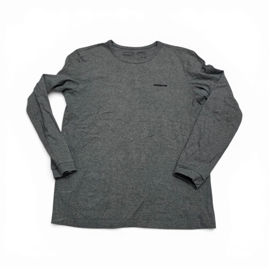 Playera Manga Larga Patagonia Mediana M Gris Logo (Usado)