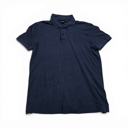 Playera Polo Boss Grande L Azul (Usado)