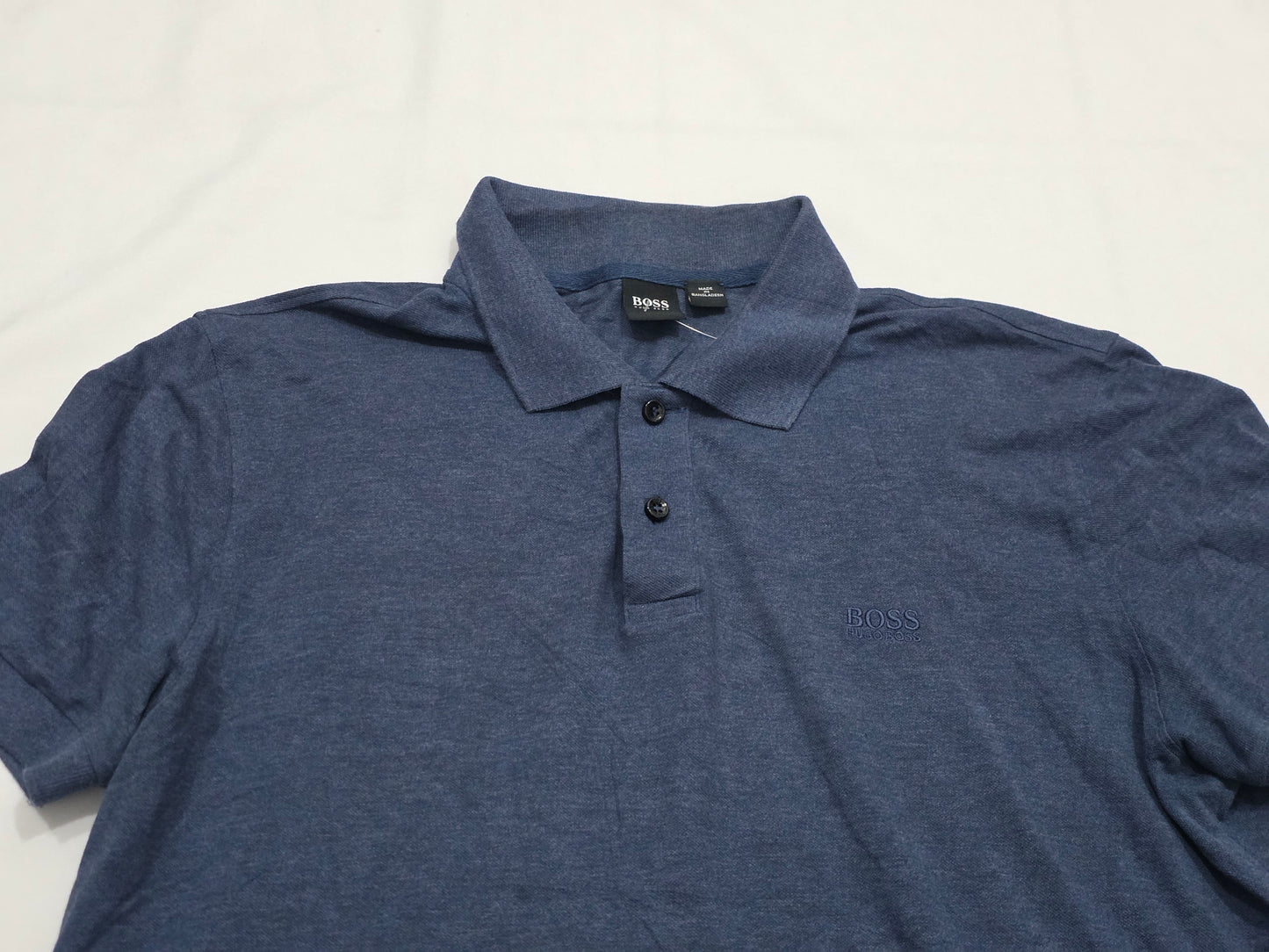 Playera Polo Boss Grande L Azul (Usado)