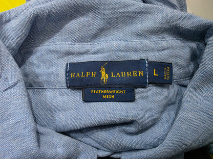 Camisa Ralph Lauren Grande L Featherweight Mesh Azul (Usado)