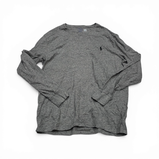 Playera Ralph Lauren Grande L Gris Pony Negro Manga Larga (Usado)