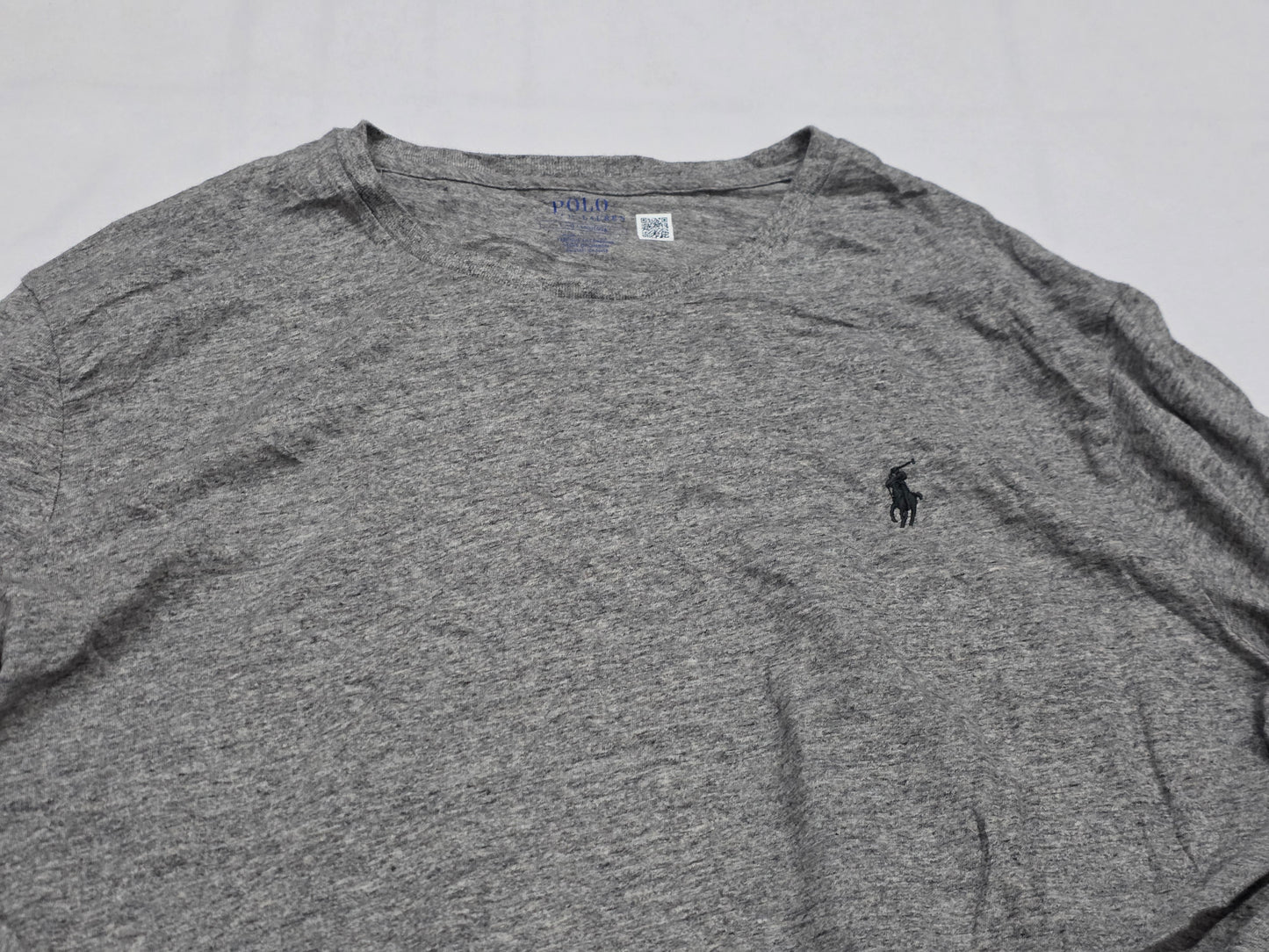 Playera Ralph Lauren Grande L Gris Pony Negro Manga Larga (Usado)