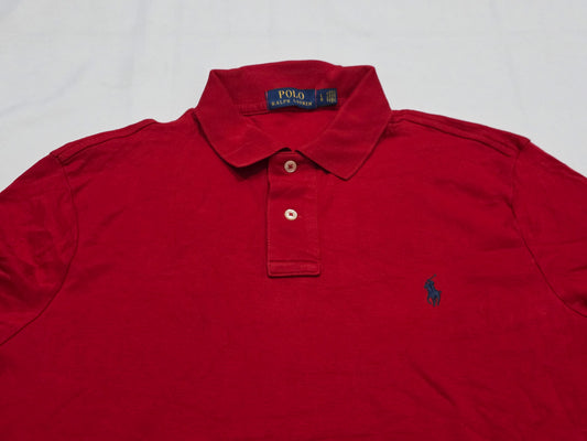 Playera Polo Ralph Lauren Grande L Rojo Pony Azul (Usado)