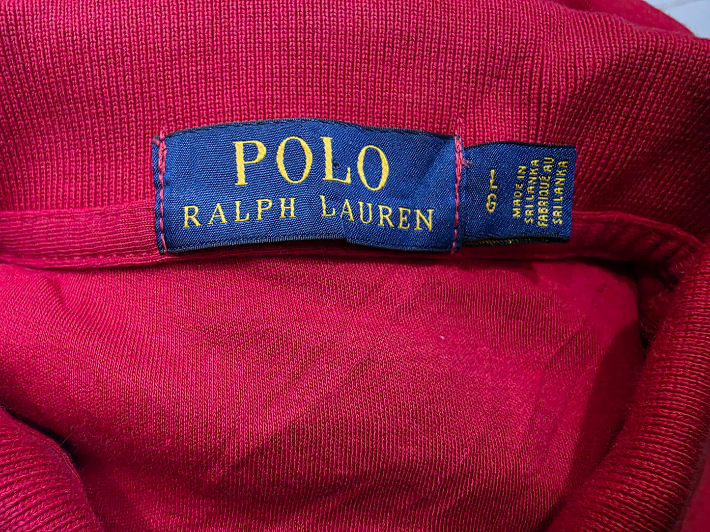 Playera Polo Ralph Lauren Grande L Rojo Pony Azul (Usado)