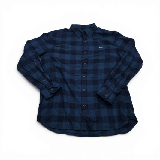 Camisa Vineyard Vines Grande L Cuadro Azul Franela (Usado)