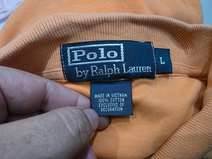 Playera Polo Ralph Lauren Grande L Naranja Pony Verde (Usado)