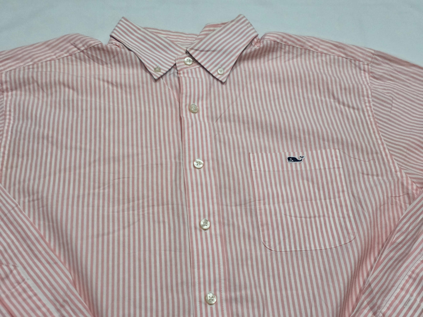 Camisa Vineyard Vines Grande L Classic Fit Lineas Rosa (Usado)