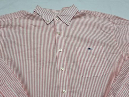 Camisa Vineyard Vines Grande L Classic Fit Lineas Rosa (Usado)
