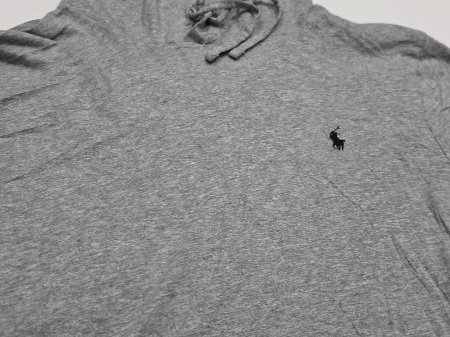 Playera Con Gorro Ralph Lauren Grande L Gris Pony Negro (Usado)
