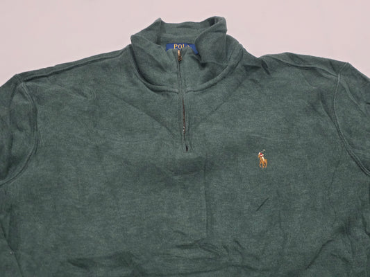 Sueter Ralph Lauren Grande L Verde Pony Colores Cierre Corto (Usado)