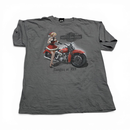 Playera Harley Davidson Xgrande Xl Gris Navidad (Usado)