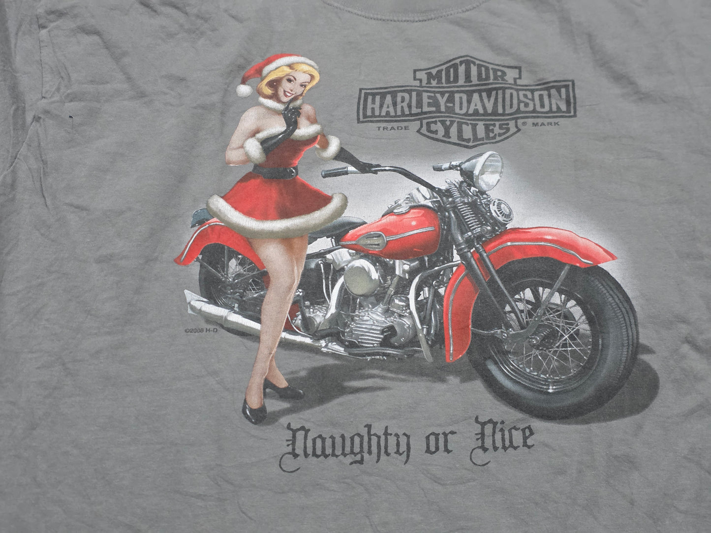 Playera Harley Davidson Xgrande Xl Gris Navidad (Usado)