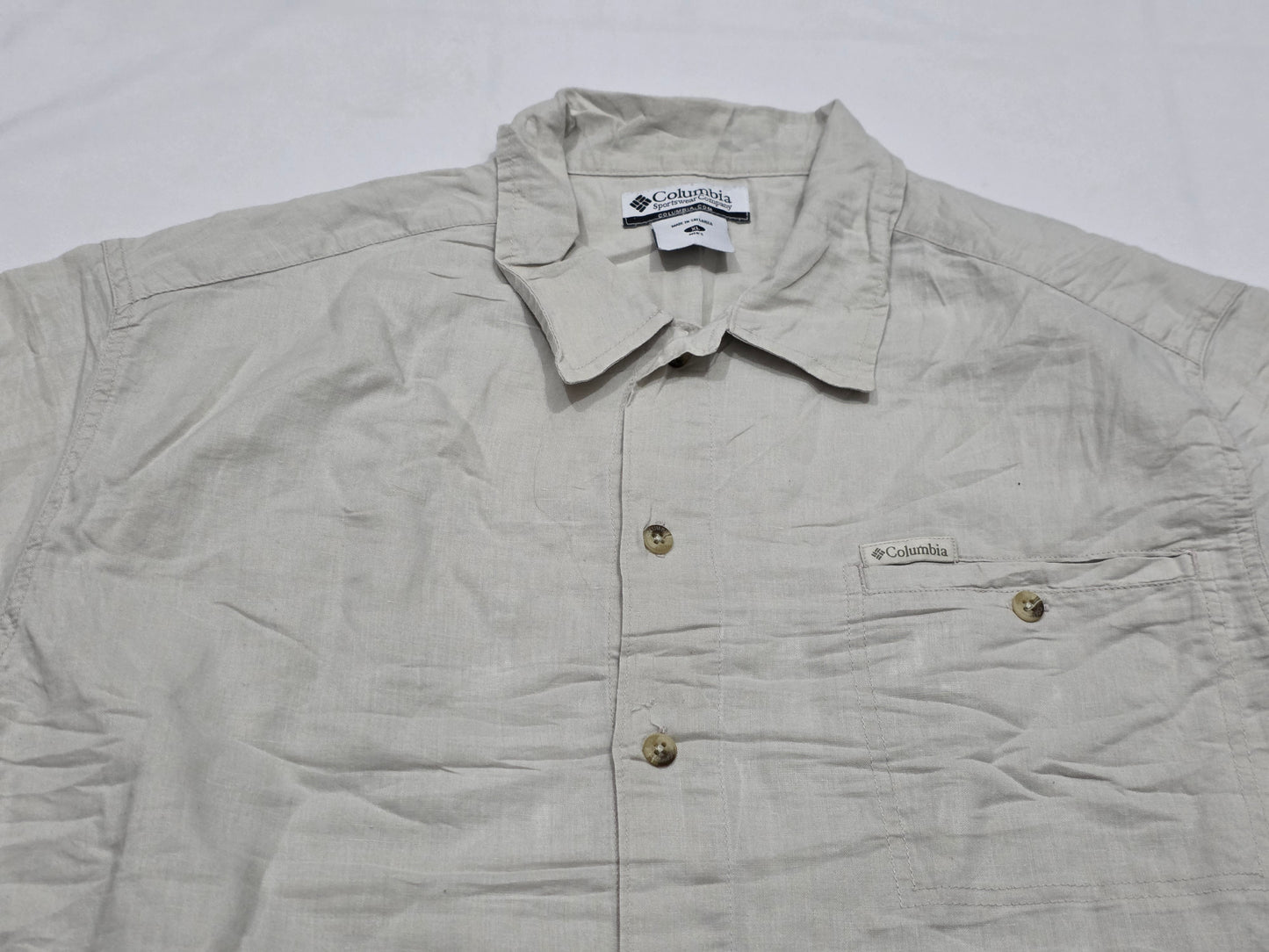 Camisa Columbia Xgrande Xl Caqui Manga Corta (Usado)