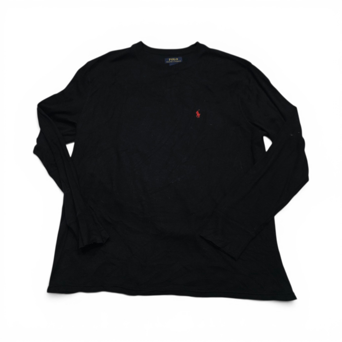 Playera Manga Larga Ralph Lauren Xgrande Xl Negro Pony Rojo (Usado)