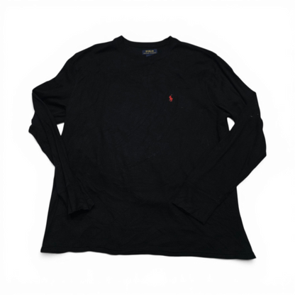 Playera Manga Larga Ralph Lauren Xgrande Xl Negro Pony Rojo (Usado)