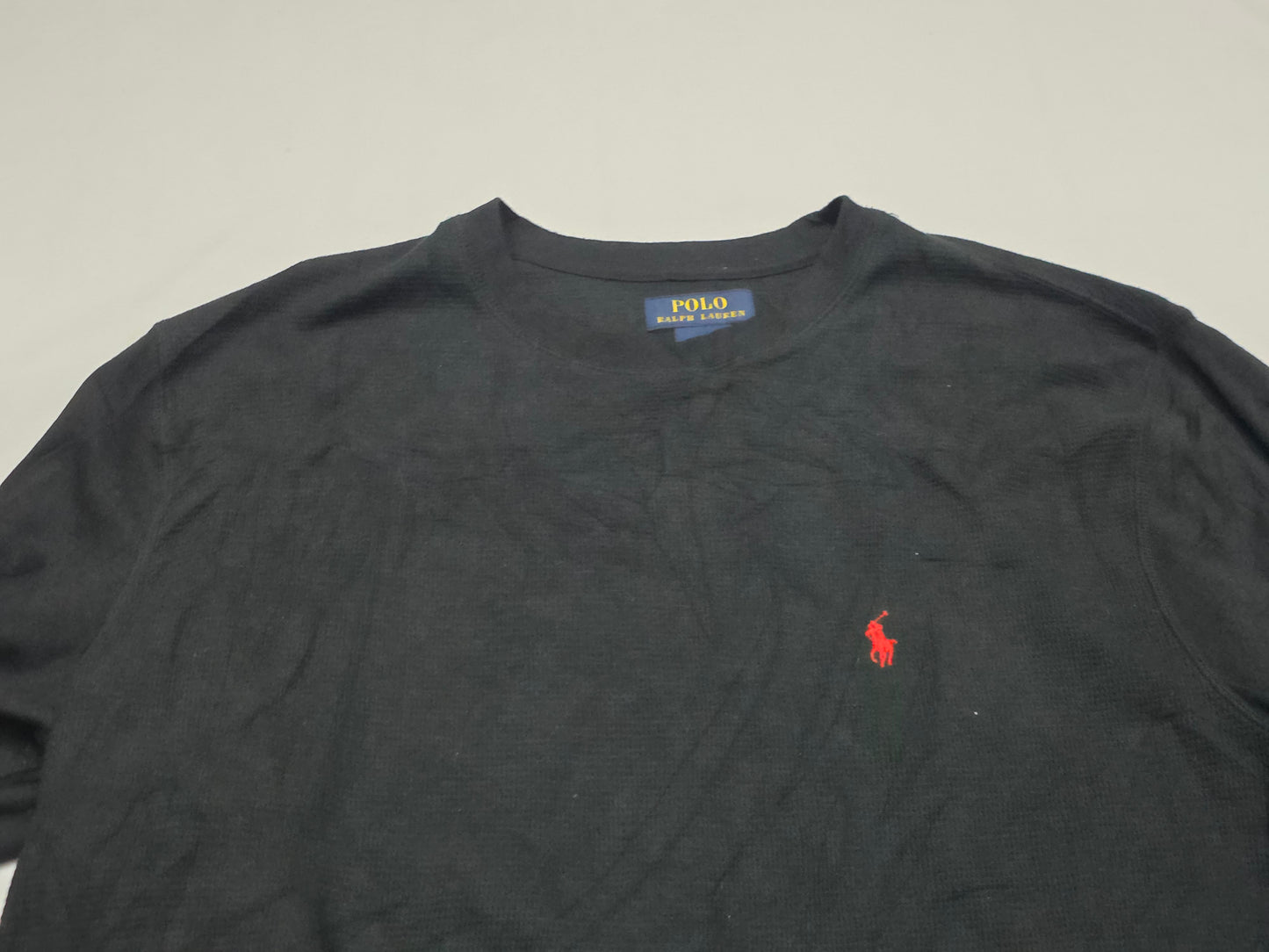 Playera Manga Larga Ralph Lauren Xgrande Xl Negro Pony Rojo (Usado)