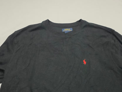 Playera Manga Larga Ralph Lauren Xgrande Xl Negro Pony Rojo (Usado)