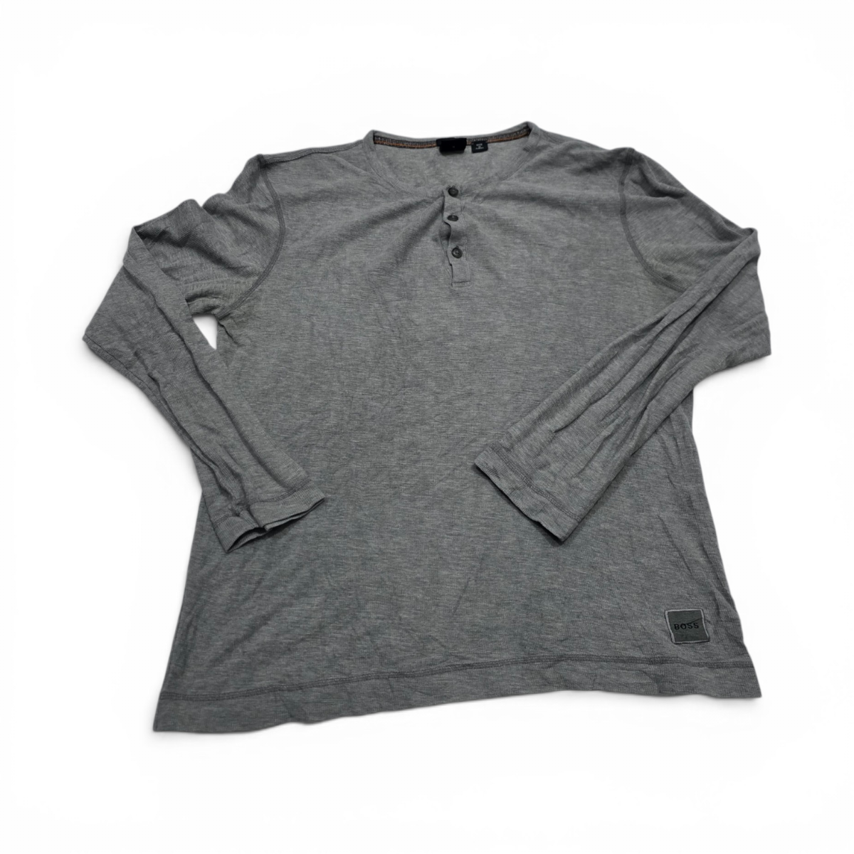 Playera Manga Larga Boss Xgrande Xl Slimfit Gris (Usado)
