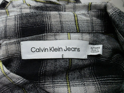 Camisa Calvin Klein Xgrande Xl Negro Y Blanco Cuadr (Usado)