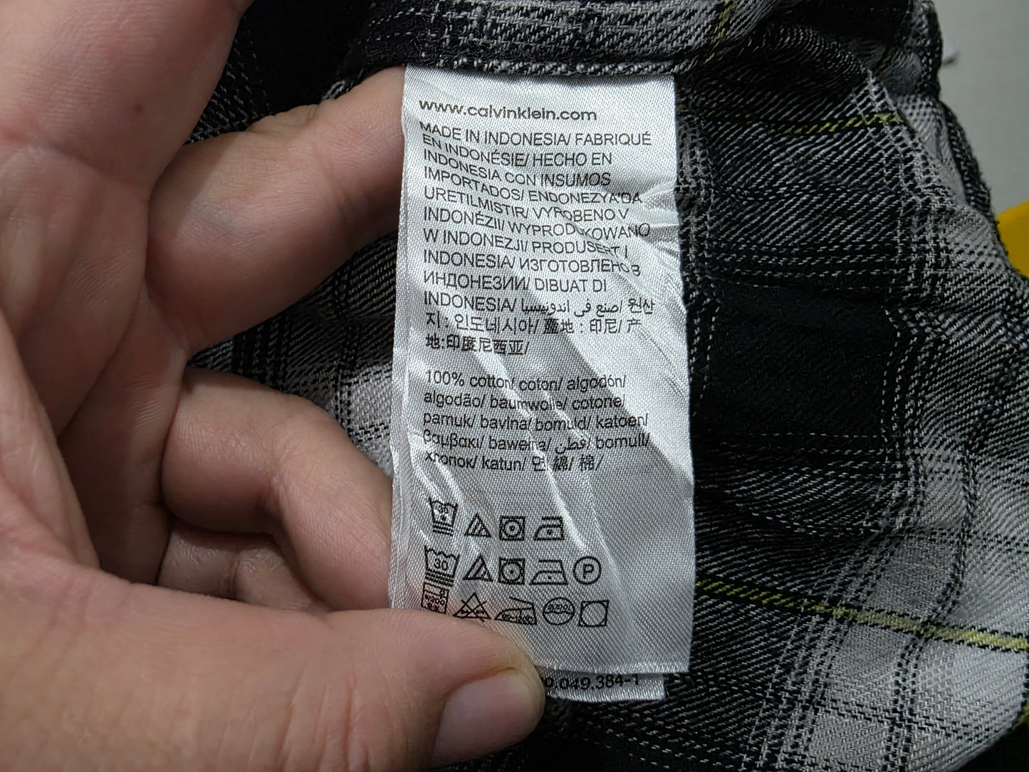 Camisa Calvin Klein Xgrande Xl Negro Y Blanco Cuadr (Usado)