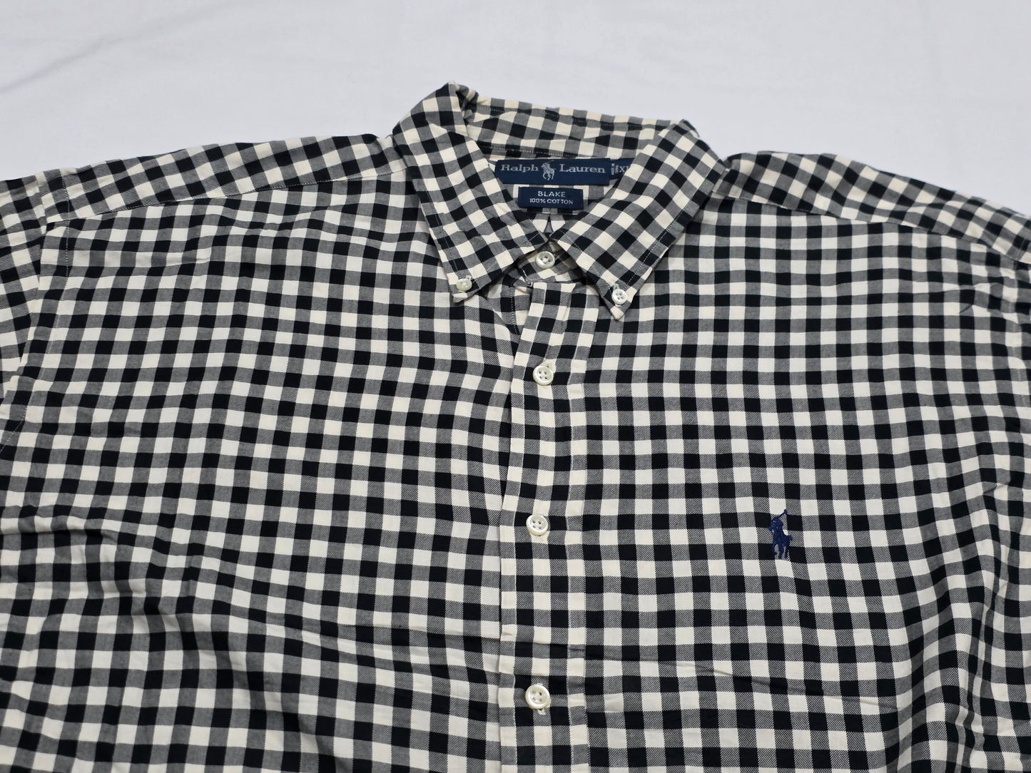 Camisa Ralph Lauren Xgrande Xl Blake Cuadro Negro Y Beige (Usado)