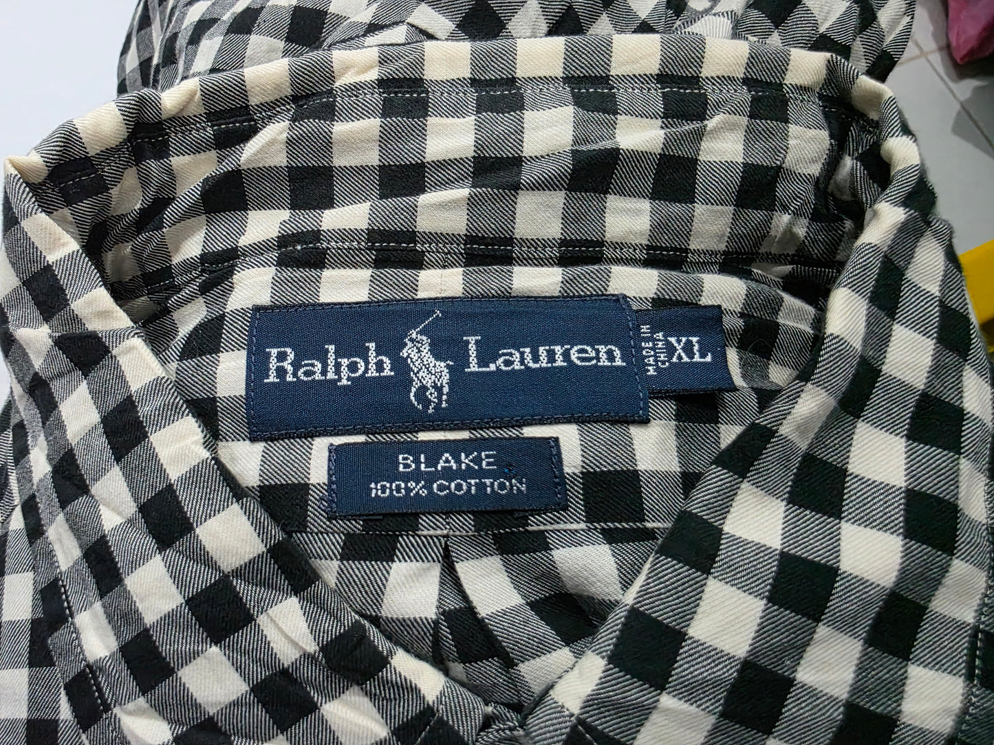 Camisa Ralph Lauren Xgrande Xl Blake Cuadro Negro Y Beige (Usado)