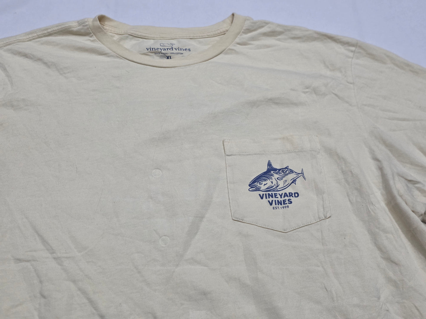 Playera Vineyard Vines Xgrande Xl Amarillo Pez (Usado)