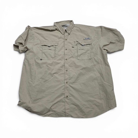 Camisa Manga Corta Columbia Pfg 2xl Cafe (Usado)