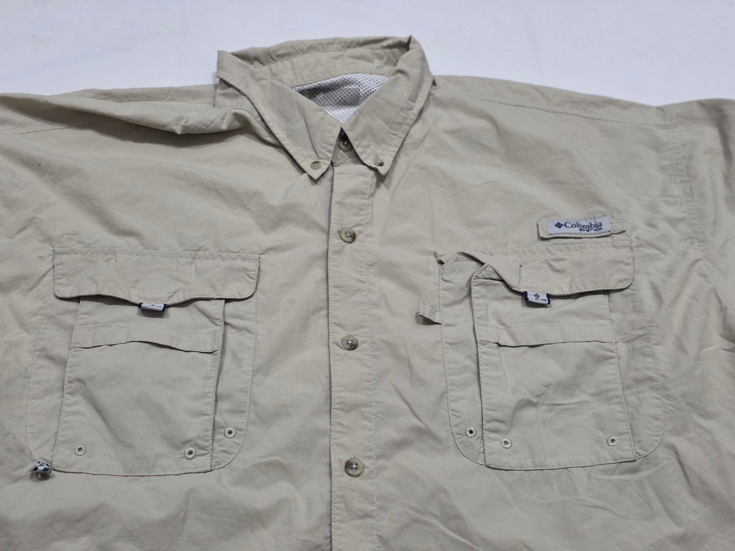 Camisa Manga Corta Columbia Pfg 2xl Cafe (Usado)