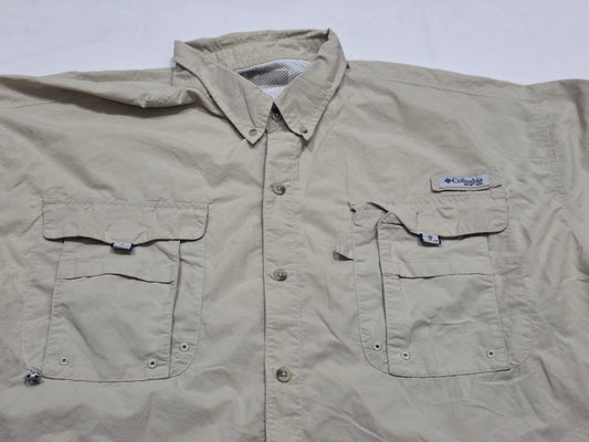 Camisa Manga Corta Columbia Pfg 2xl Cafe (Usado)