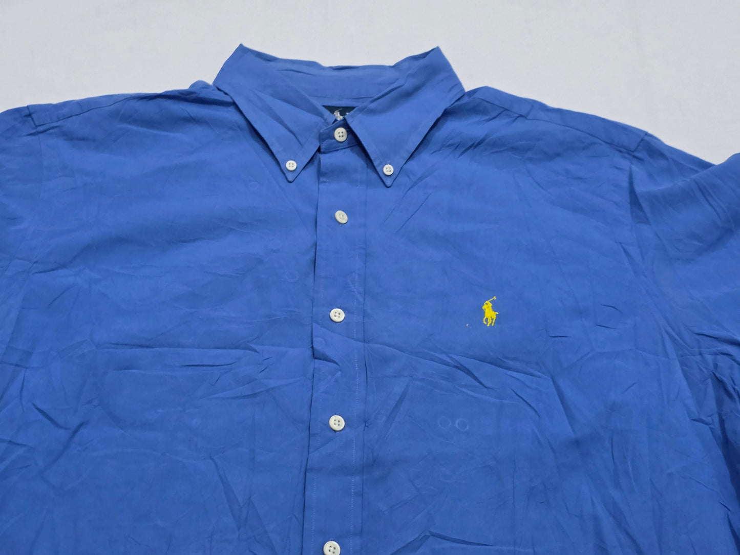 Camisa Manga Corta Ralph Lauren Xgrande Xl Azul Classic Fit (Usado)