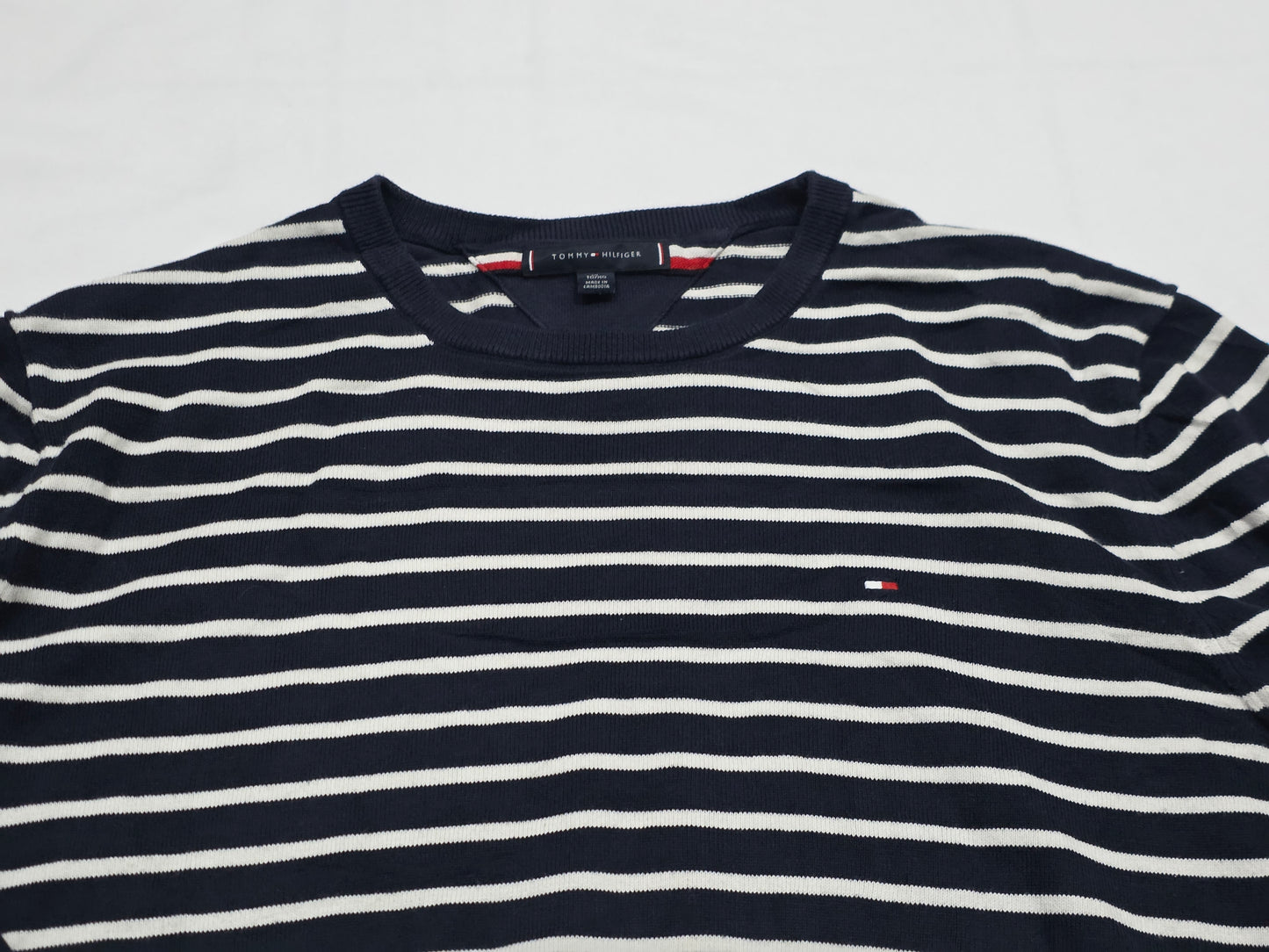 Sueter Tommy Hilfiger Xgrande Xl Azul Y Blanco Lineas (Usado)