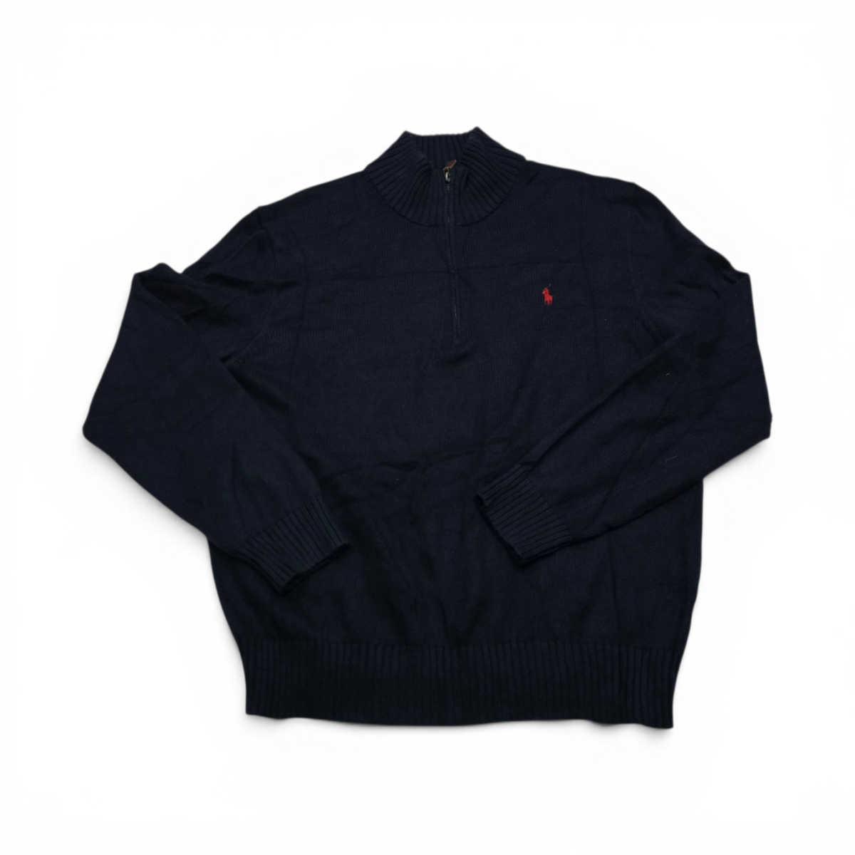 Sueter Ralph Lauren Xgrande Xl Azul Pony Rojo Cierre Corto (Usado)