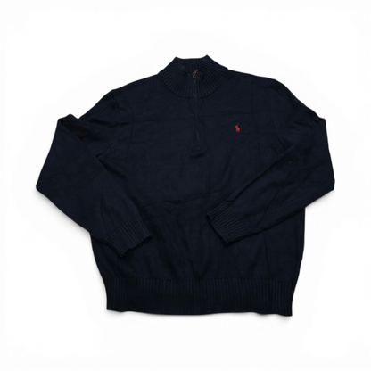 Sueter Ralph Lauren Xgrande Xl Azul Pony Rojo Cierre Corto (Usado)