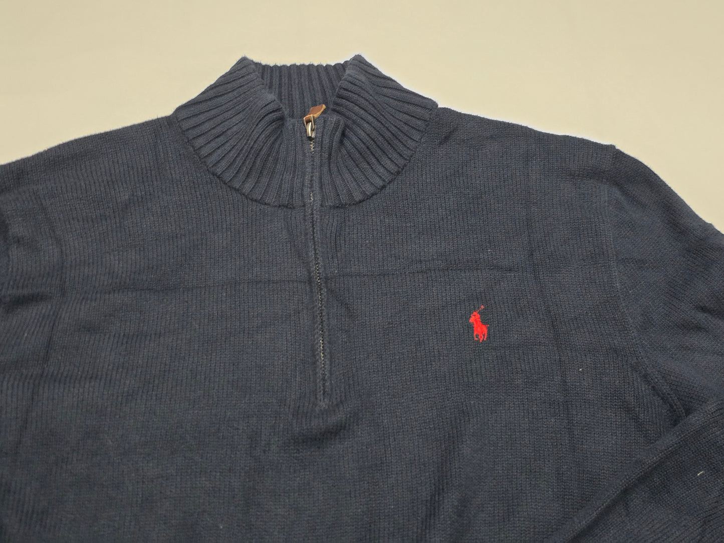 Sueter Ralph Lauren Xgrande Xl Azul Pony Rojo Cierre Corto (Usado)