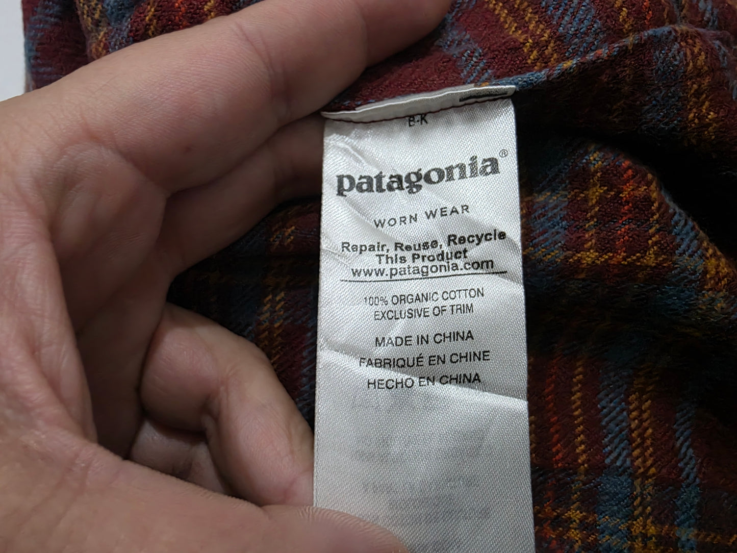 Camisa Patagoniad 2xl Cuadro Vino Azul Gruesa (Usado)