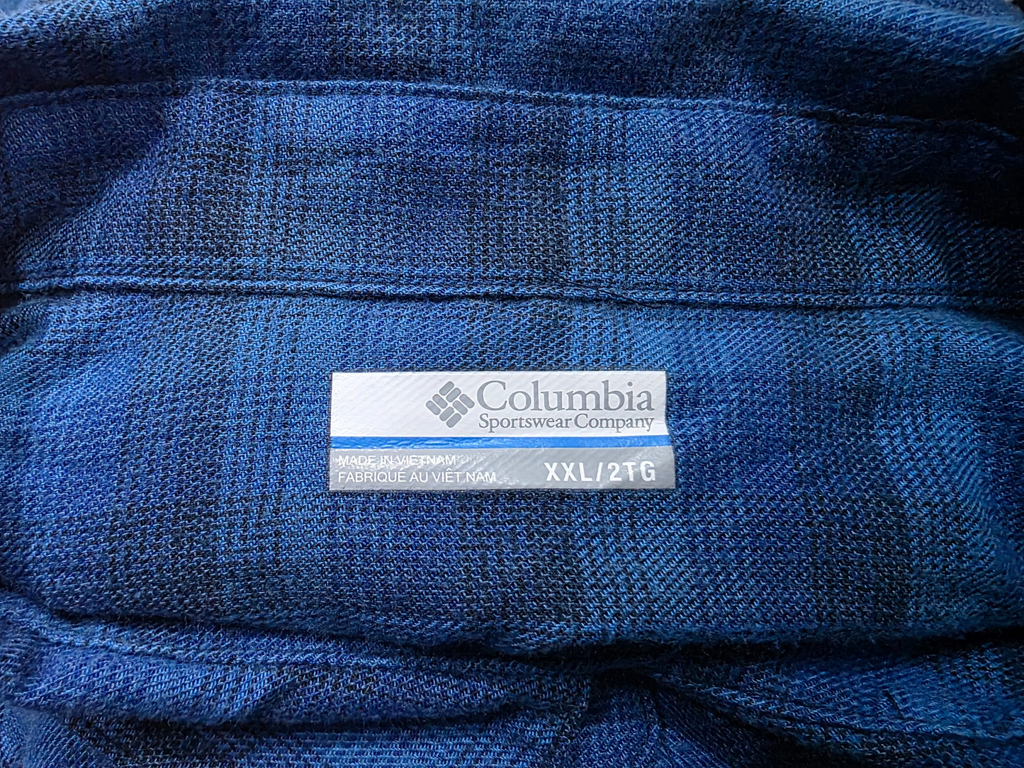 Camisa Columbia 2xl Cuadro Azul Marino (Usado)