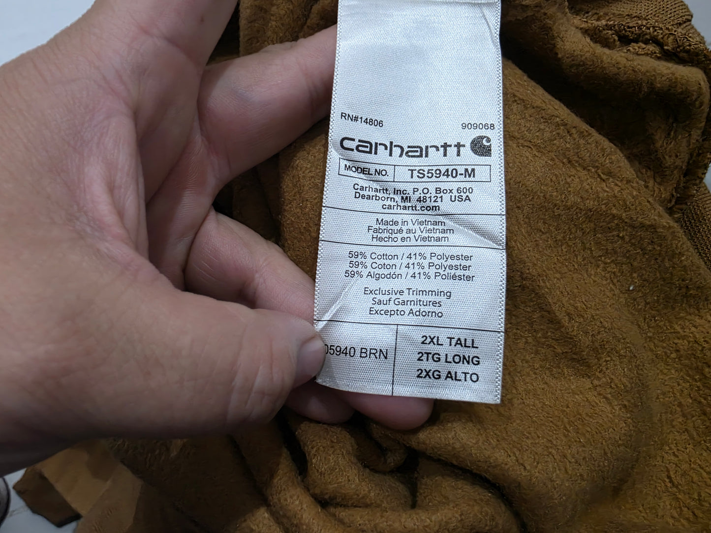 Sudadera Carhartt 2xl Loose Fit Cafe (Usado)
